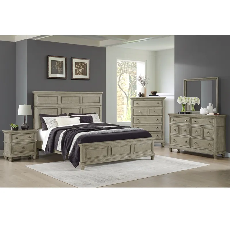 Whit-Ash Light Grey 4PC Queen Set w/CH