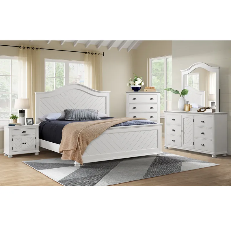 Kona White 3PC Set w/Queen Panel Bed
