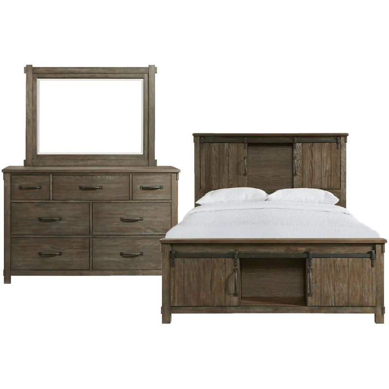Scott Dark 3PC Set w/Queen Storage Bed