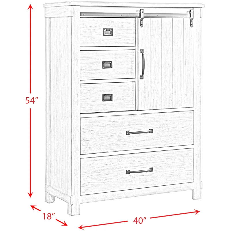 Scott White 5PC Set w/King Storage Bed