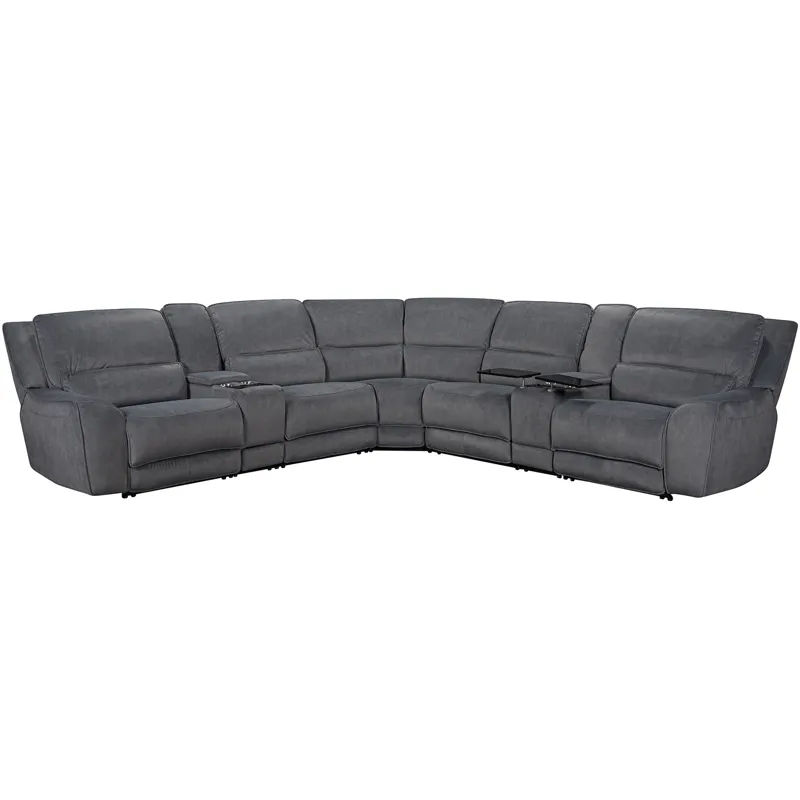 Black Hawk Power Motion 7 PC Sectional in Valeria Dolphin - (3)P2