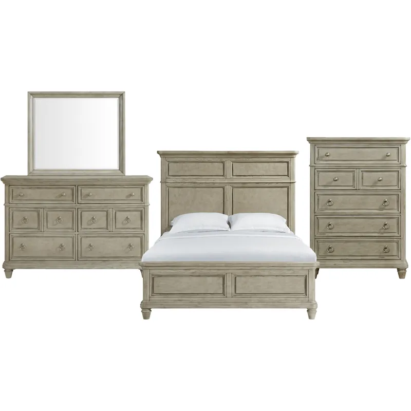 Whit-Ash Light Grey 4PC Queen Set w/CH