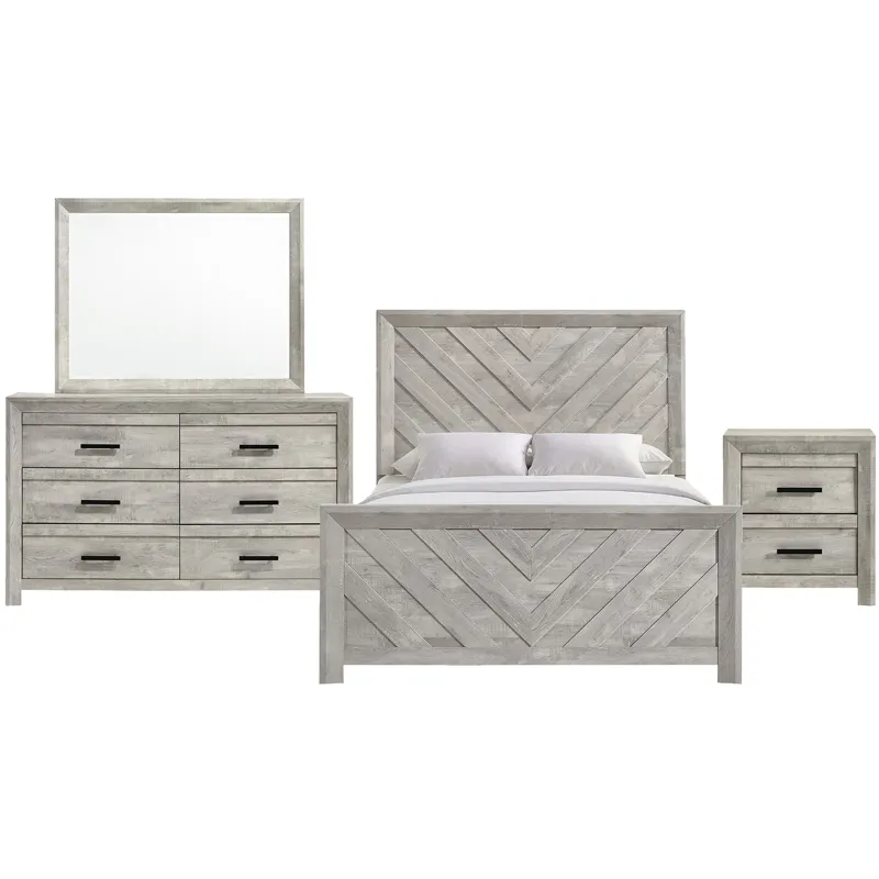 Ellen White 4PC Set w/Queen Bed and NS