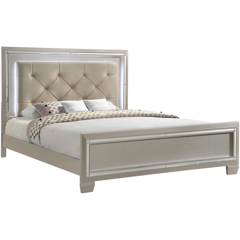 Platinum Champagne 4PC Set w/Queen Bed & CH