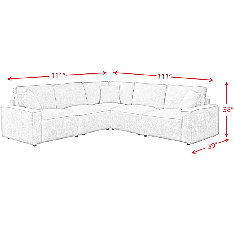 Normandy (VN) Culp Bloke Cotton Sectional 5PC Set- 2P