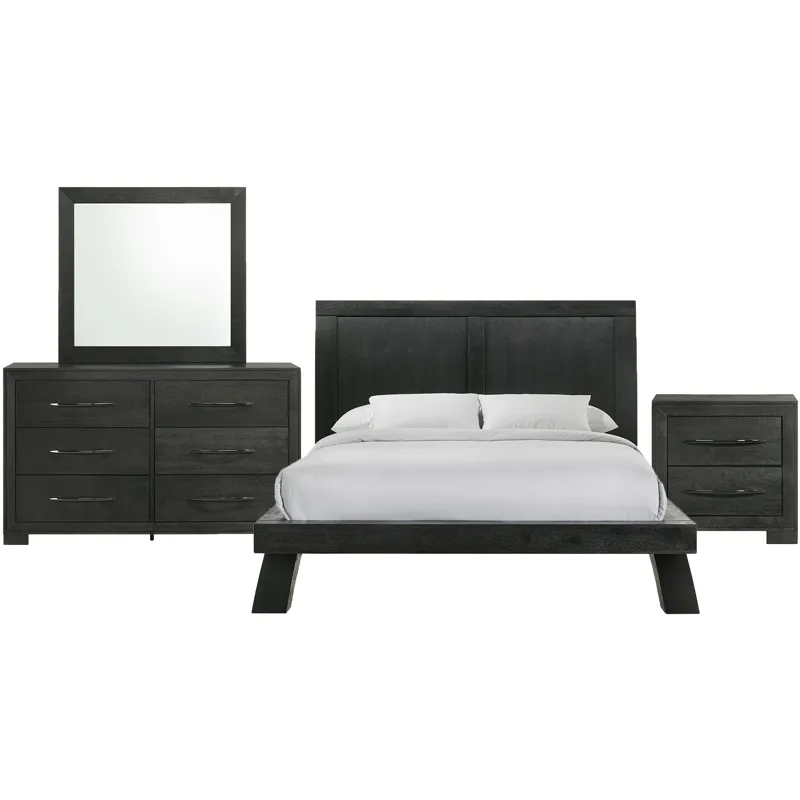 Allan Black 4PC Queen Set w/NS