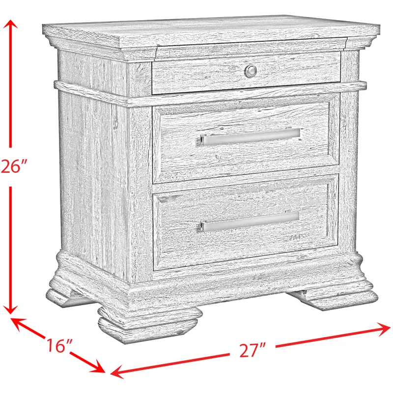 Park Ridge Charcoal 4PC Set w/Queen Panel Bed & NS