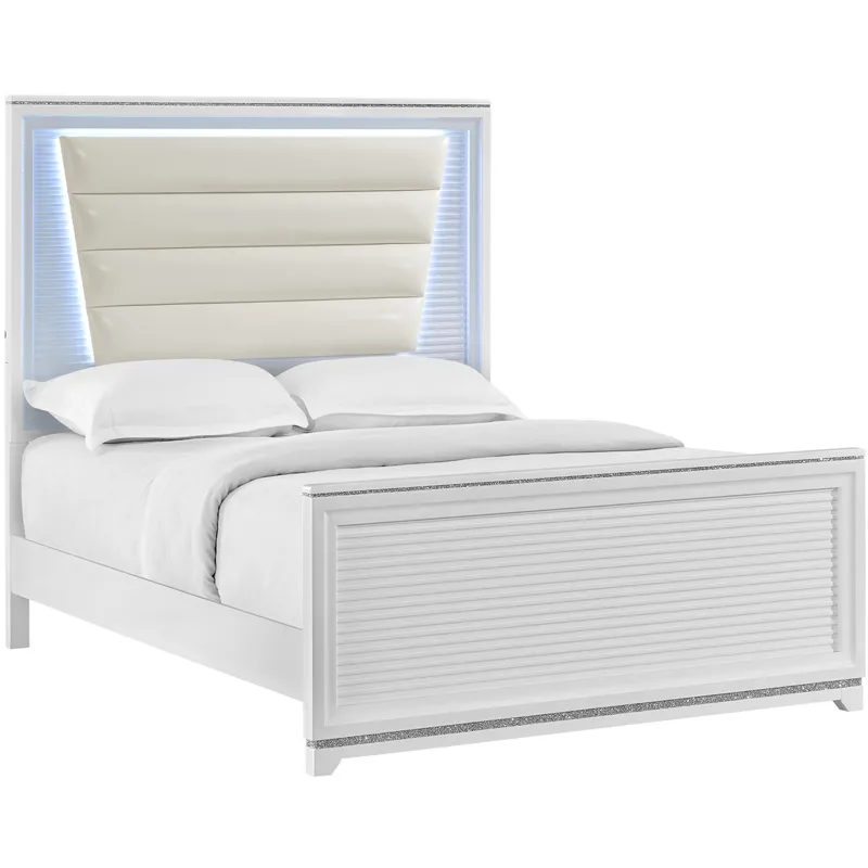 Denmark White 4PC Set w/Queen Bed & NS