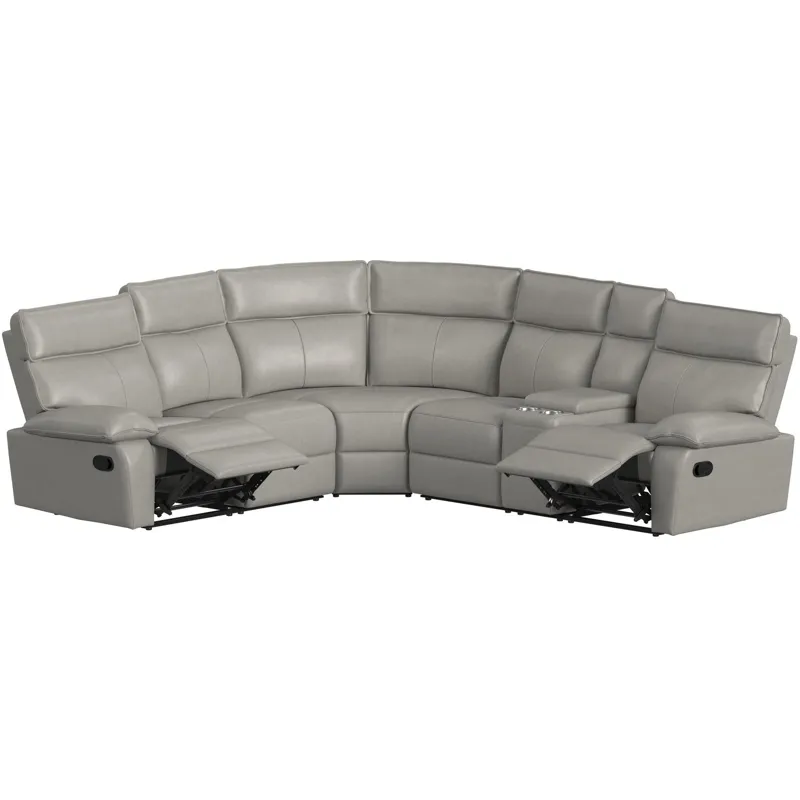 Wildcat Aviarah Leather Silver Sectional 3PC Set