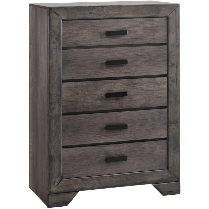 Nathan Grey Oak 4PC Queen Set w/CH