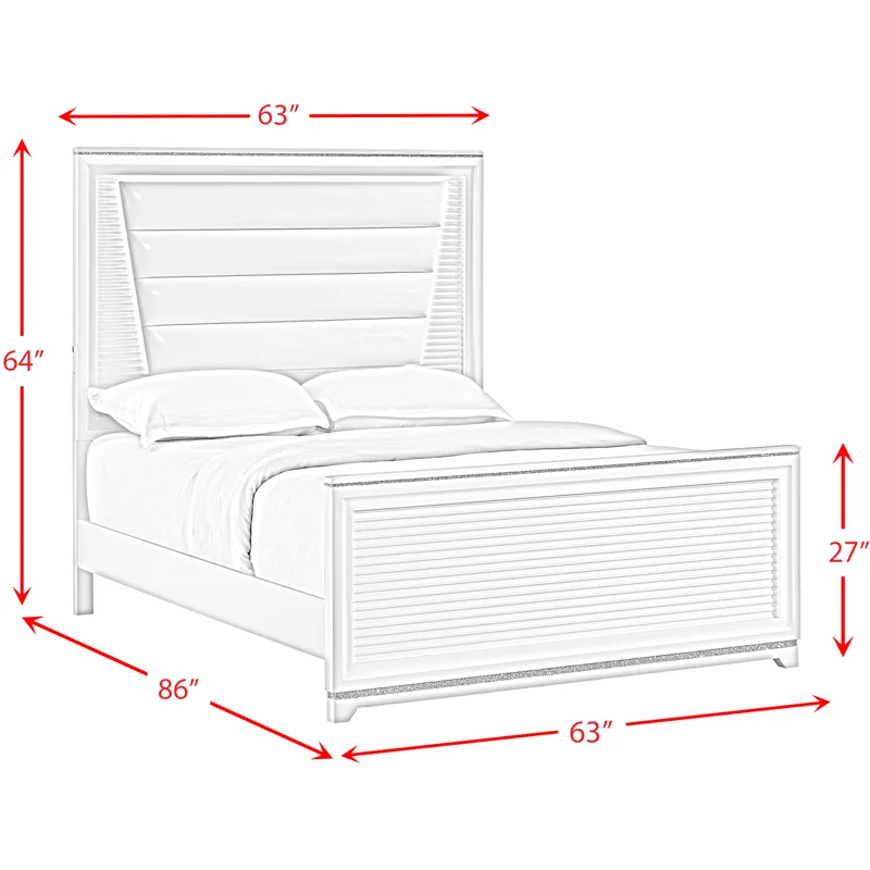 Denmark White 4PC Set w/Queen Bed & NS