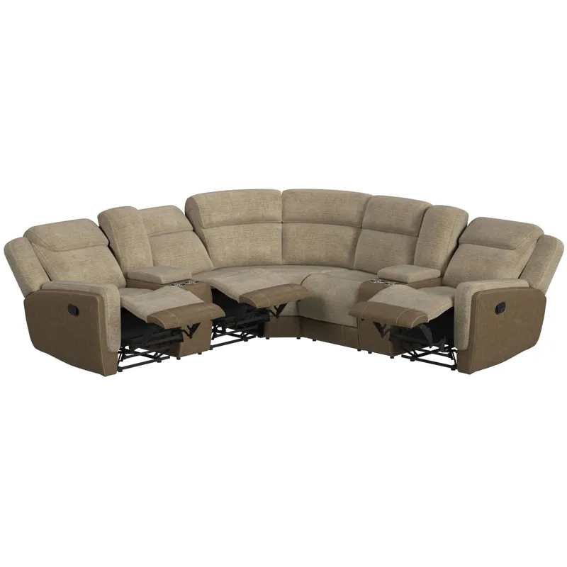 Hornet Rancho Beige Sectional 3PC Set w/2 Recliners