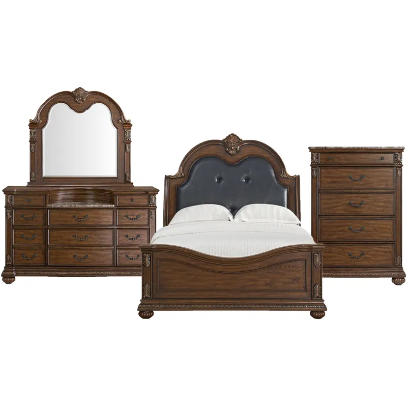 Cadenza Brown (BAC) 4PC Queen Set w/CH