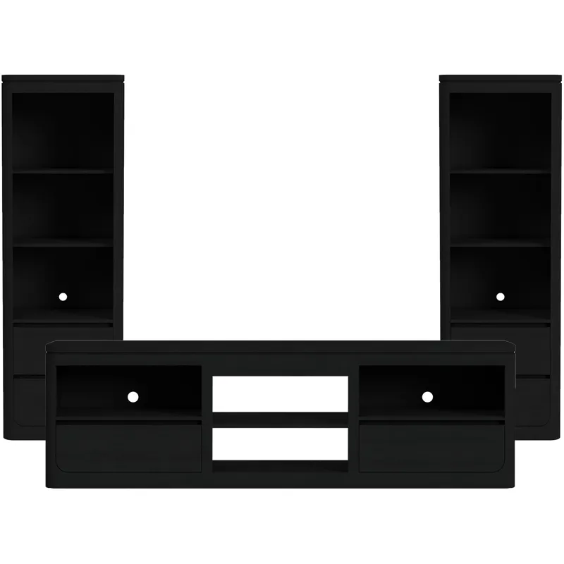 Rosalie Black 3PC Set w/82" TV Console