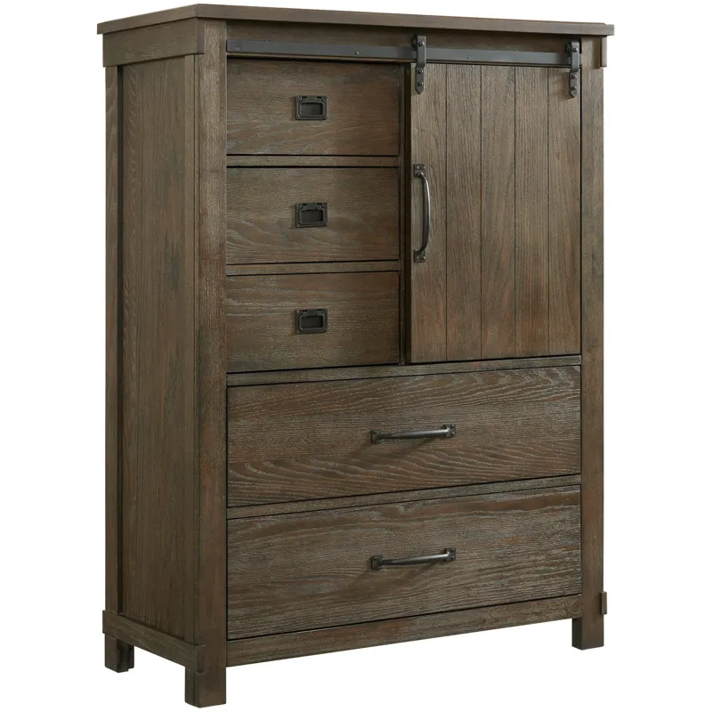Scott Dark 4PC Set w/Queen Storage Bed & CH