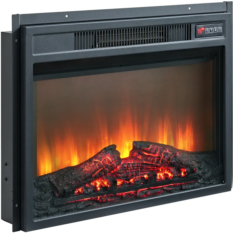 Rosalie Black 4PC Set w/71" TV Console with Fireplace Insert (Ships in 4 Boxes)