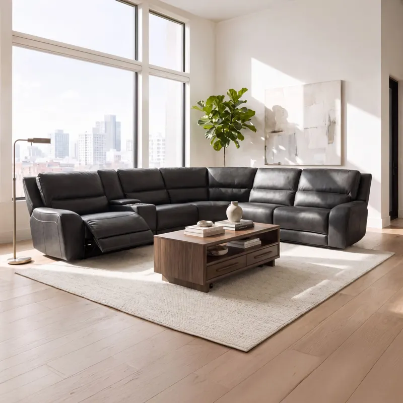 Black Hawk Simba Black Sectional 6PC Set - (3)P2