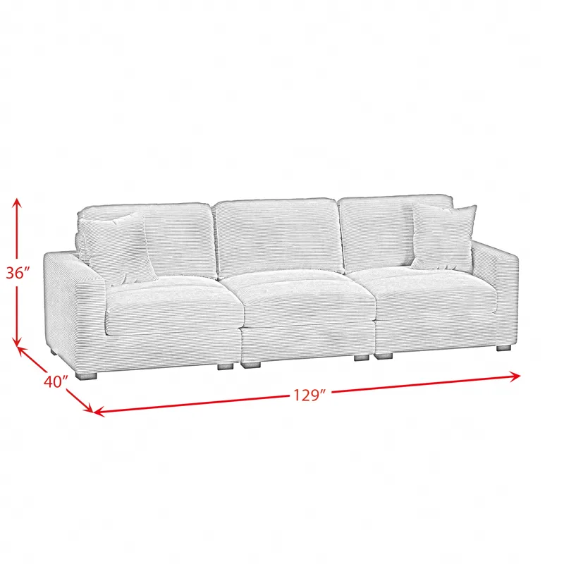 Arizona Steno Charcoal 3PC Sectional Set