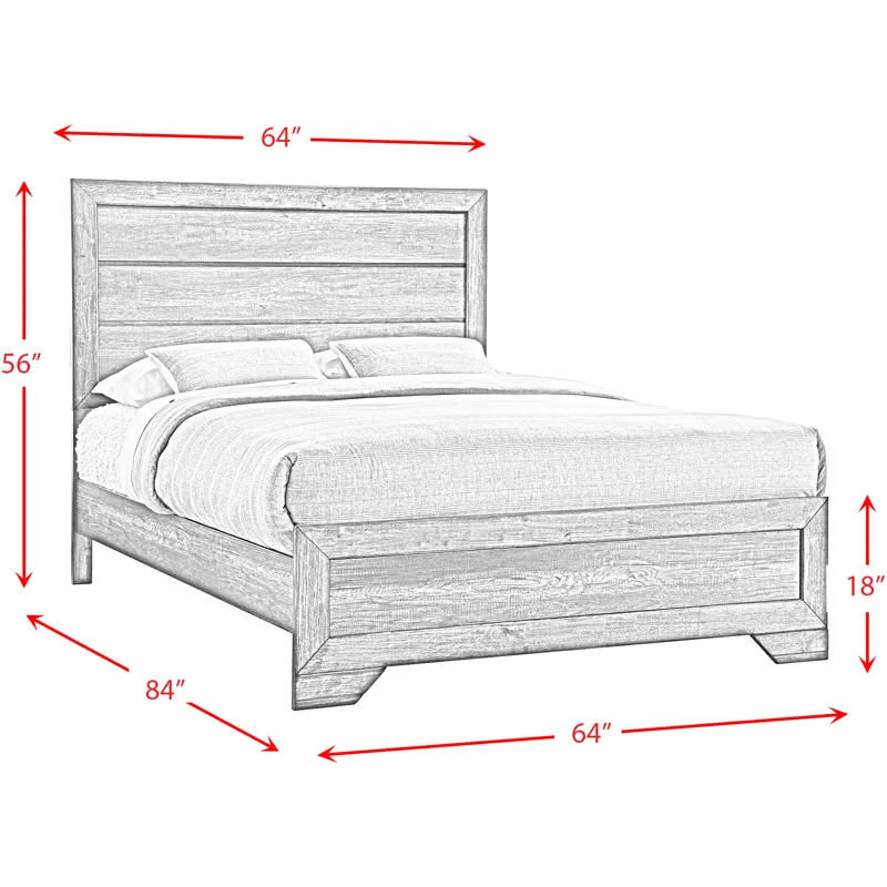 Nathan Grey Oak 4PC Queen Set w/CH