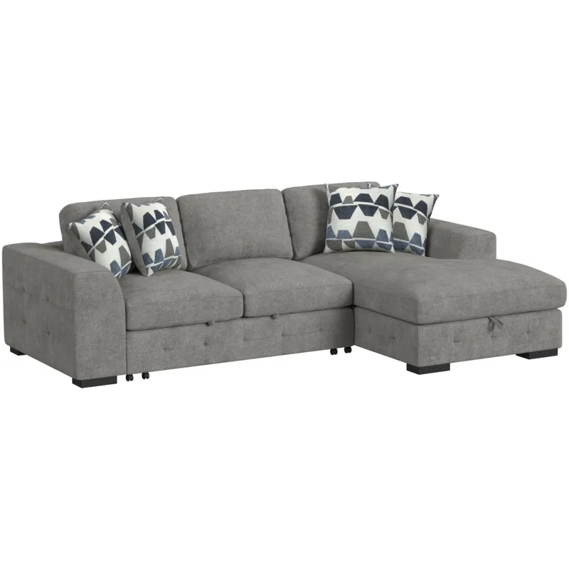 Kirkland Spark Grey Sectional 2PC Set