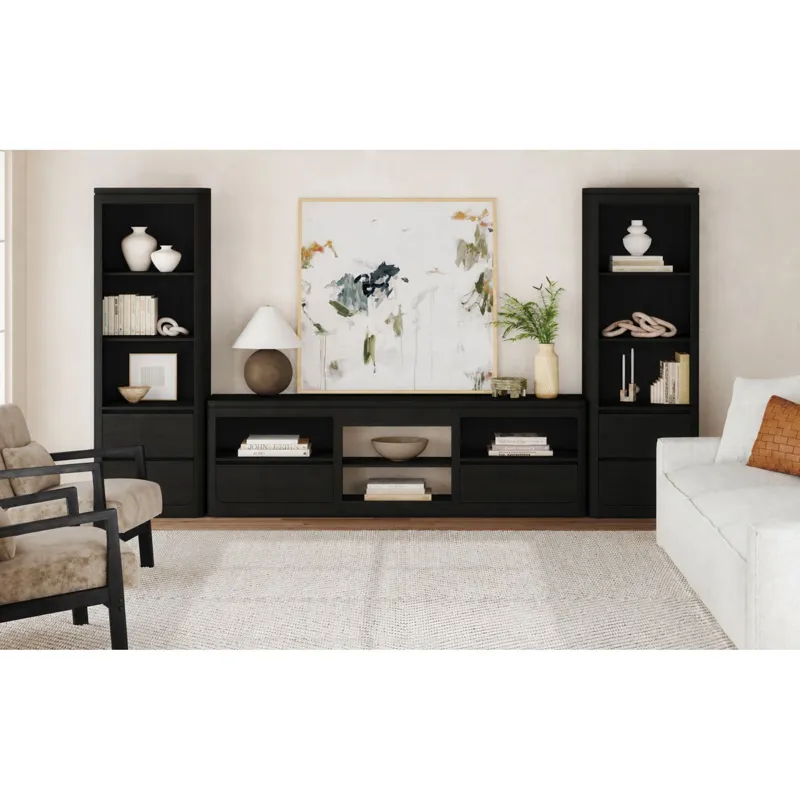 Rosalie Black 3PC Set w/82" TV Console