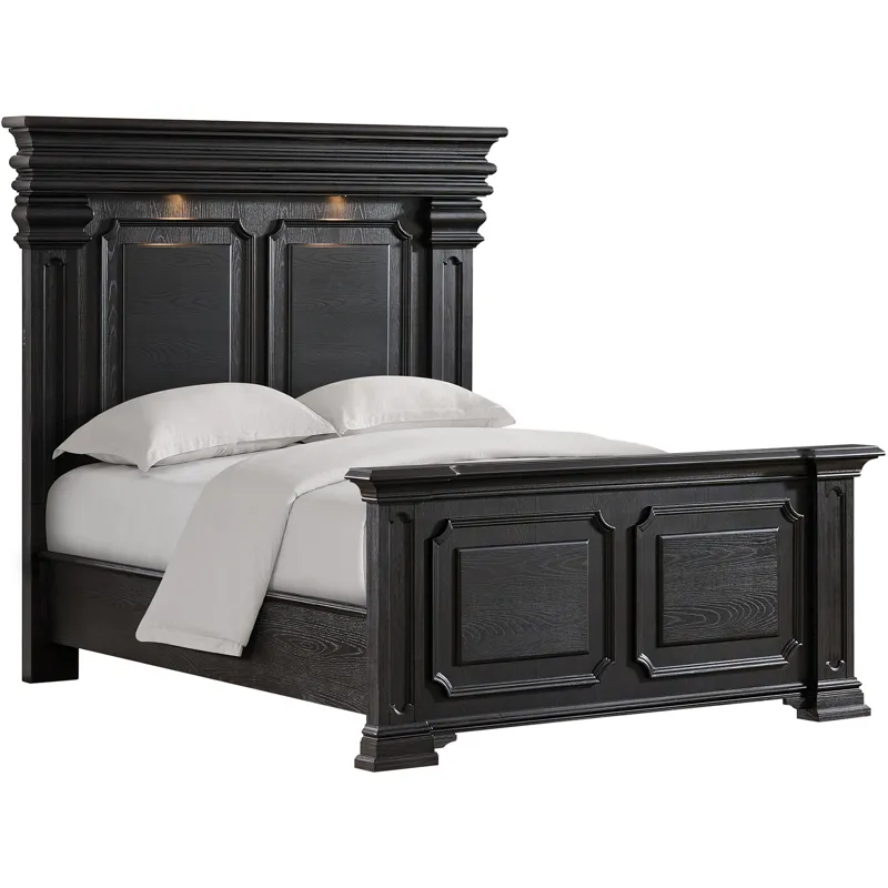 Kings Court Black 4PC Set w/Queen Bed and NS