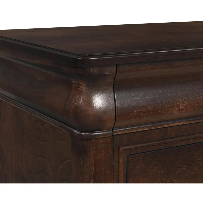Cameron Cherry 3PC Set w/Queen Sleigh Headboard & Low Panel Footboard