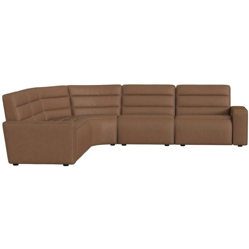 Portia Bozeman PU Saddle Sectional 5PC Set - (3)P