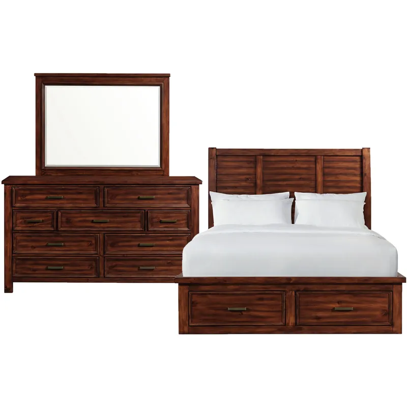 Sullivan Rich Cherry 3PC Set w/Queen Bed