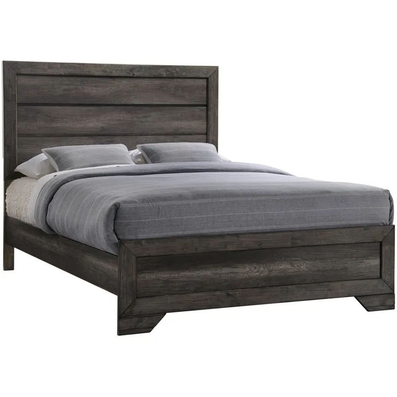 Nathan Grey Oak 4PC Queen Set w/CH