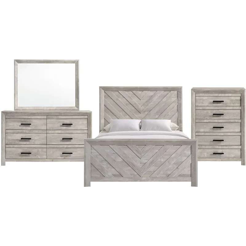 Eleanor White 4PC Set w/Queen Bed and CH