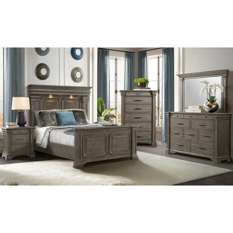 Kings Court Grey 3PC Set w/Queen Bed
