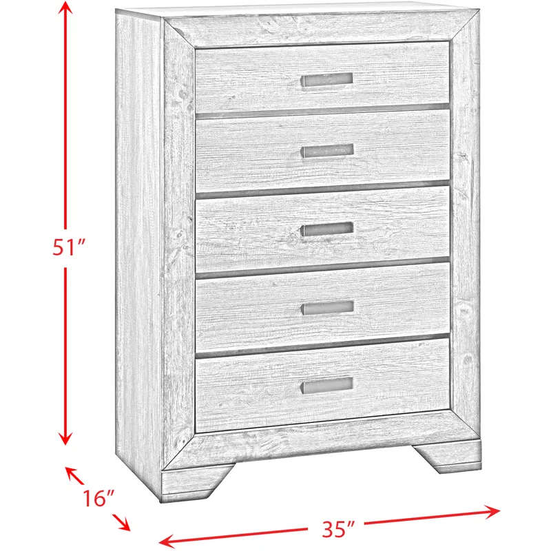 Nathan Grey Oak 4PC Queen Set w/CH