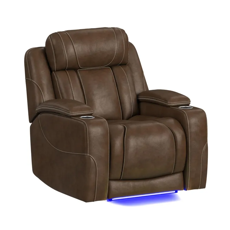 Phantom P3 Recliner with 7 color LED in Leather Gel Umber