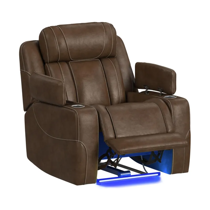 Phantom P3 Recliner with 7 color LED in Leather Gel Umber
