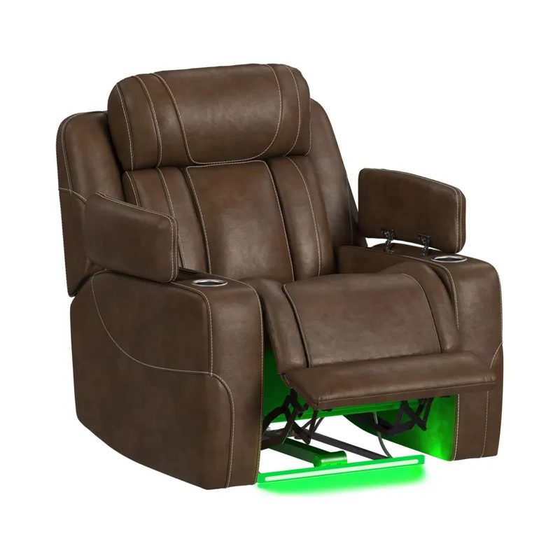 Phantom P3 Recliner with 7 color LED in Leather Gel Umber