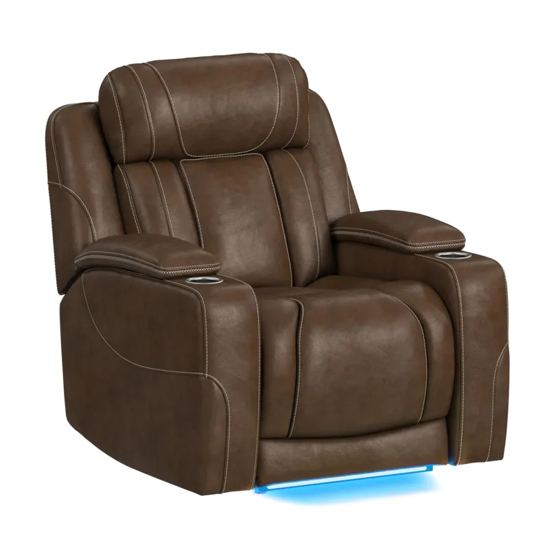 Phantom P3 Recliner with 7 color LED in Leather Gel Umber