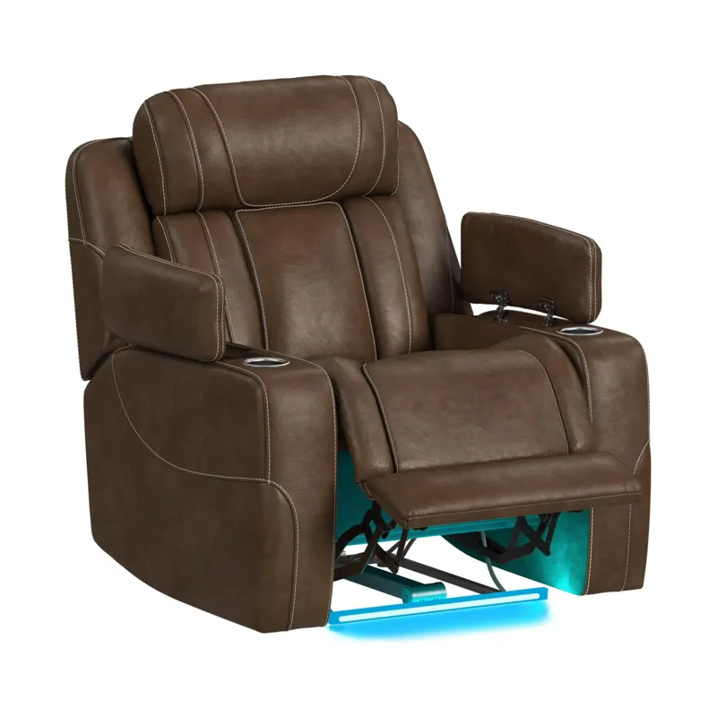 Phantom P3 Recliner with 7 color LED in Leather Gel Umber