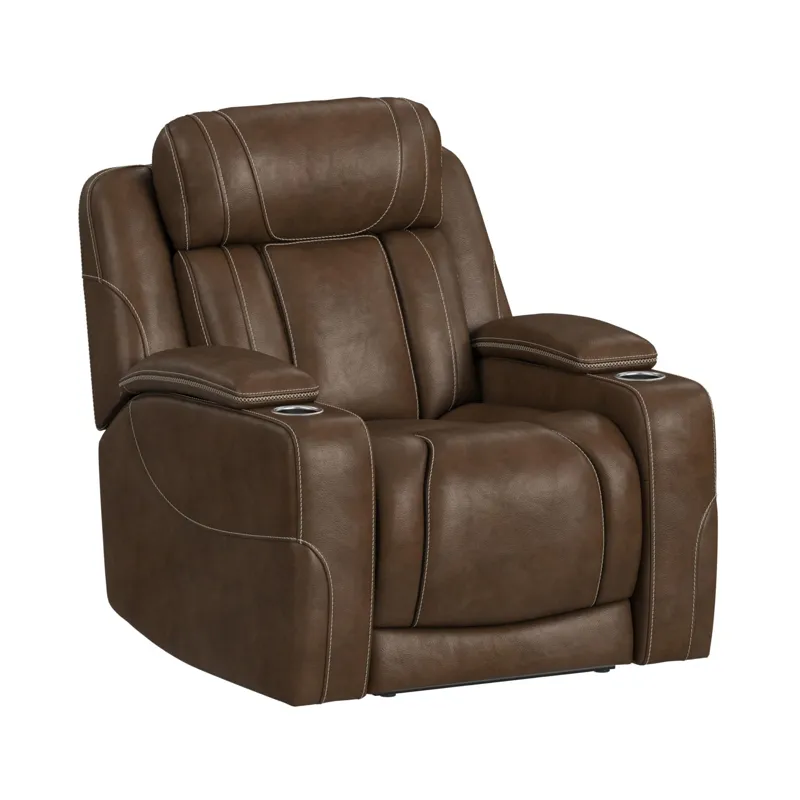 Phantom P3 Recliner with 7 color LED in Leather Gel Umber