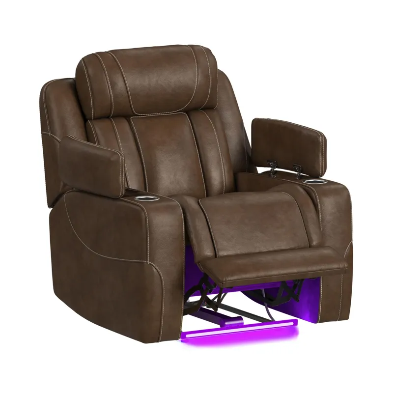 Phantom P3 Recliner with 7 color LED in Leather Gel Umber