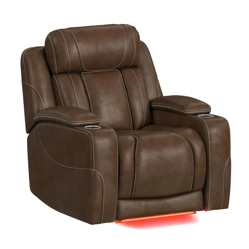 Phantom P3 Recliner with 7 color LED in Leather Gel Umber