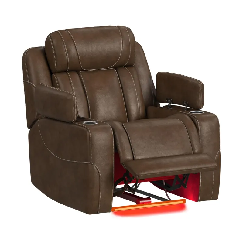 Phantom P3 Recliner with 7 color LED in Leather Gel Umber