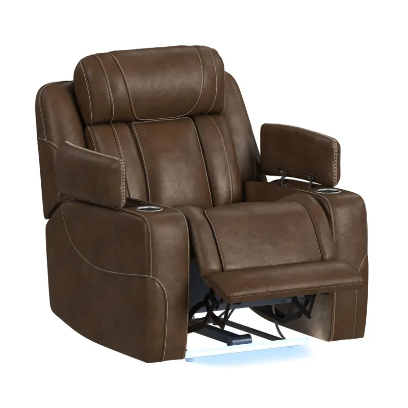 Phantom P3 Recliner with 7 color LED in Leather Gel Umber