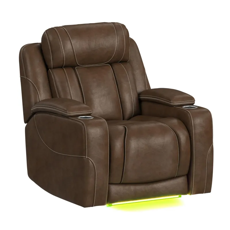 Phantom P3 Recliner with 7 color LED in Leather Gel Umber