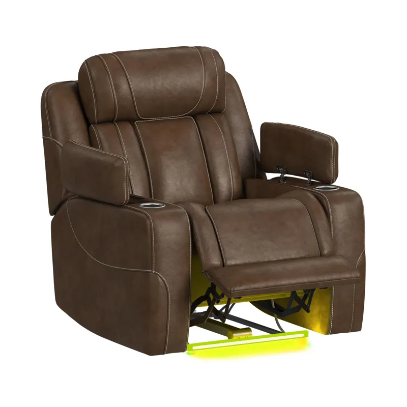 Phantom P3 Recliner with 7 color LED in Leather Gel Umber