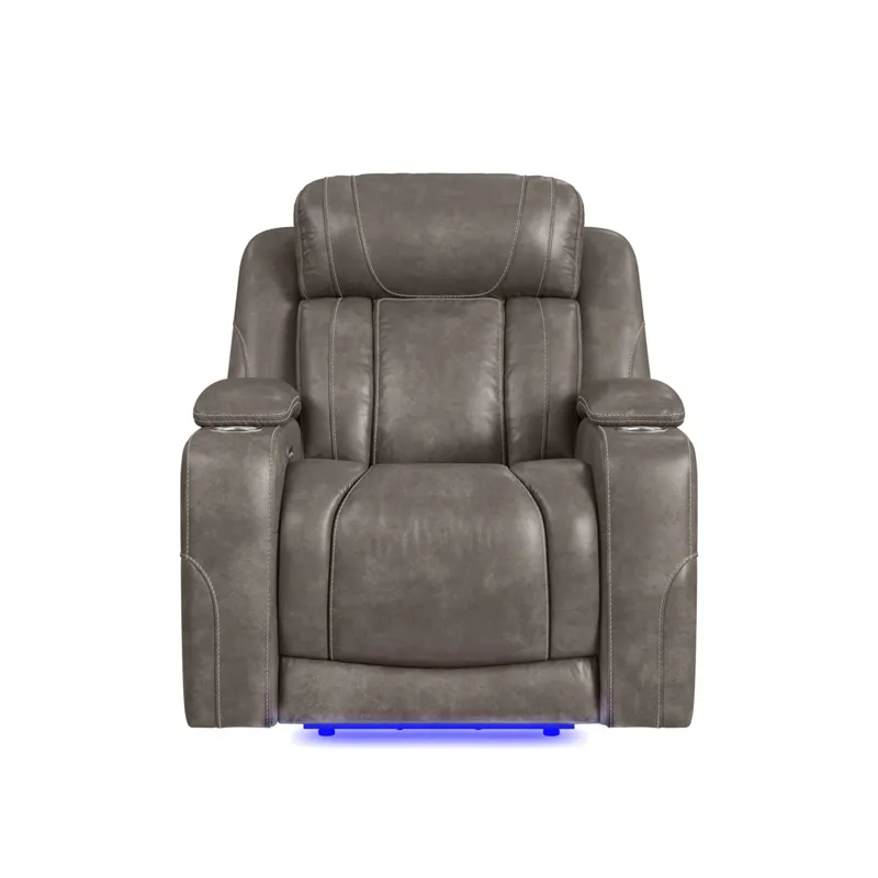 Phantom P3 Recliner with LED in Leather Gel Grey