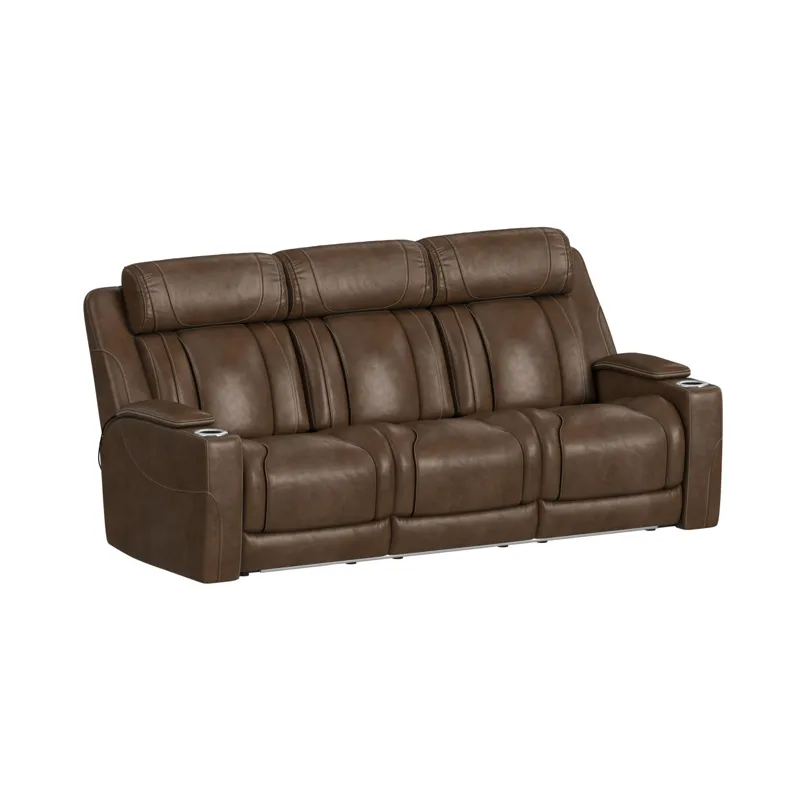 Phantom P3 Sofa with 3.0 Table, reading light, heat, massage, 7 color LED and speaker in Leather Gel