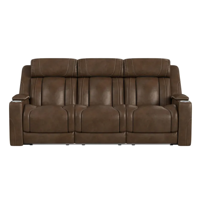 Phantom P3 Sofa with 3.0 Table, reading light, heat, massage, 7 color LED and speaker in Leather Gel