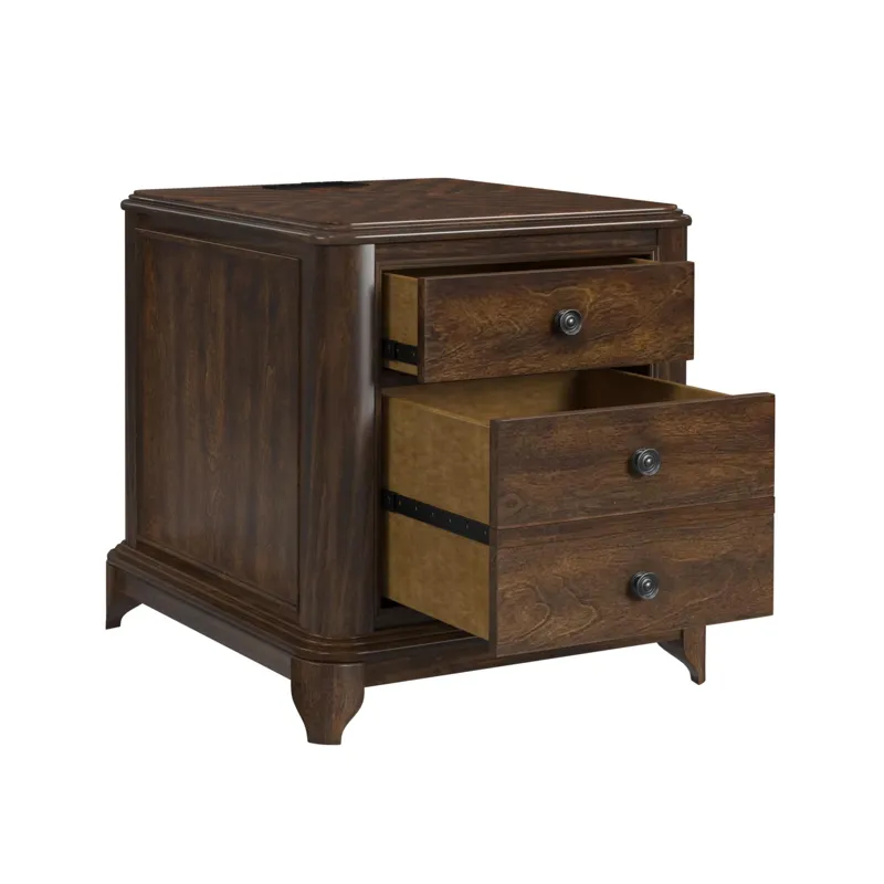 Phillipe 2-Drawer Cabinet with USB in Cherry