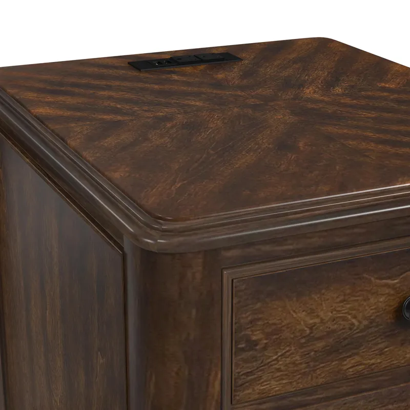 Phillipe 2-Drawer Cabinet with USB in Cherry